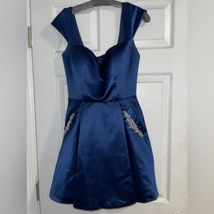 SherriHill Navy Blue Hoco dress..